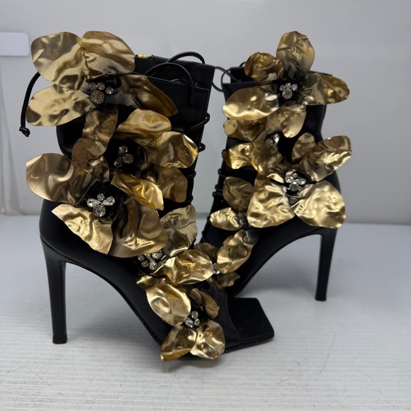 Giuseppe ZanottiDelicia Heels Women EU35/US 5‎ Black Leather Rhinestones Italy